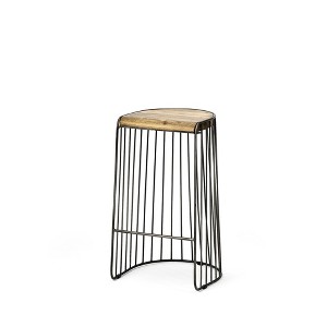 HomeRoots 29" Light Brown Iron Backless Bar Chair - 1 of 4