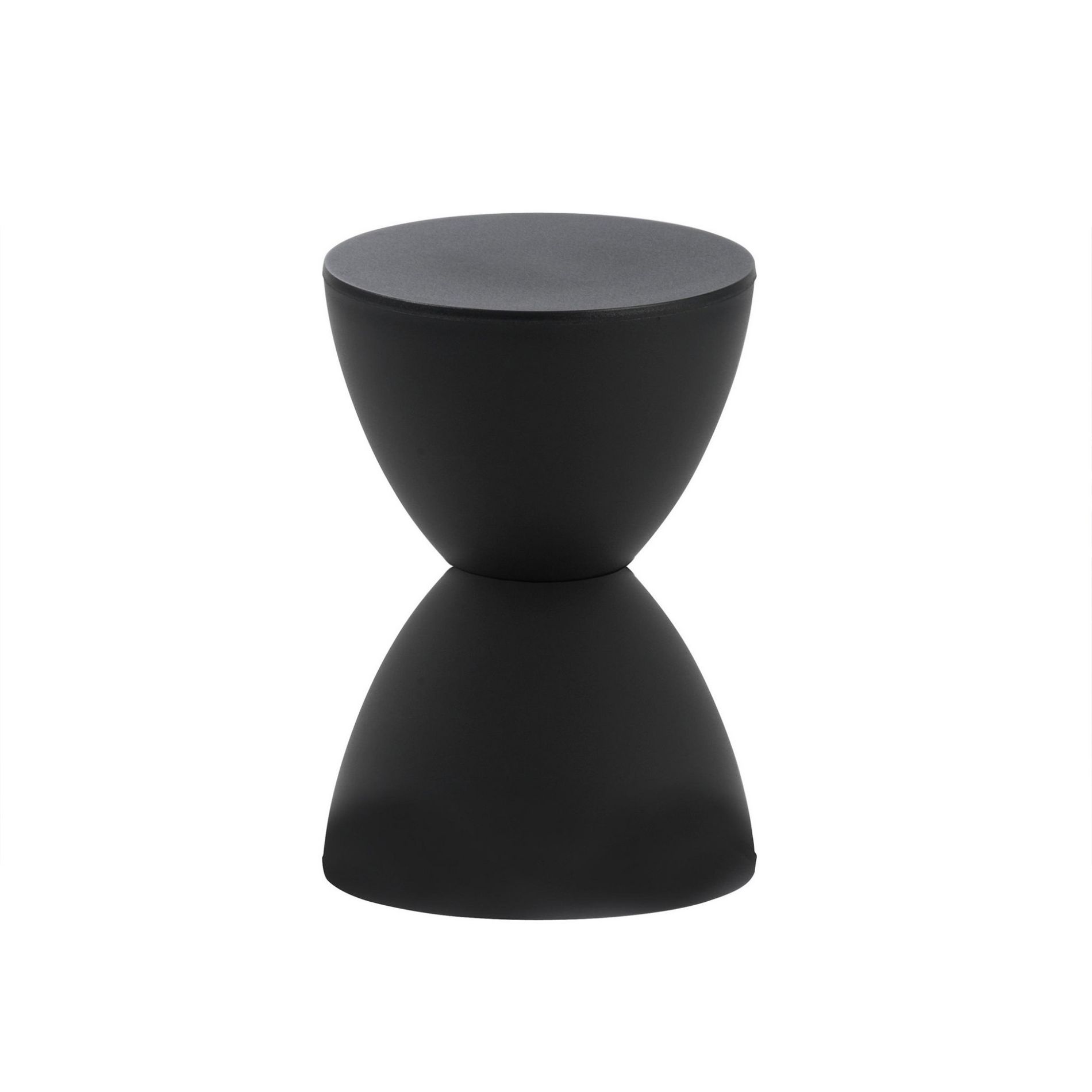 HomeRoots 17" Black Heavy Duty Plastic Hourglass Outdoor Side Table