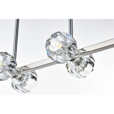 Eren 31-inch Chrome Pendant Light with Crystal Shades