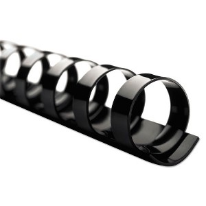 GBC CombBind Standard Spines, 1 1/2" Diameter, 330 Sheet Capacity, Black, 100/Box - 1 of 1