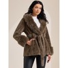 INSPIRE CHIC Women's Faux Fur Winter Lapel Shaggy Warm Fluffy Jacket with Pockets - 2 of 4