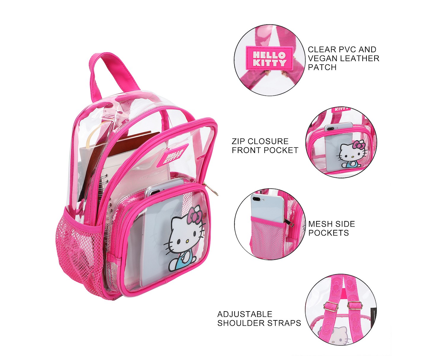 Рюкзак Sanrio Hello Kitty Sitting Character Adult 11" Clear Mini — фото 2
