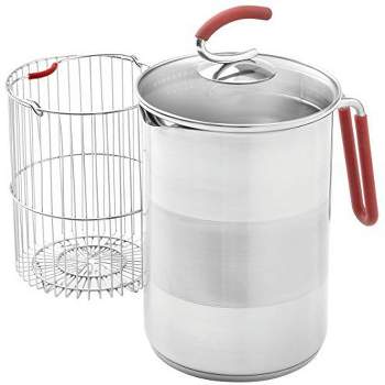 Kuhn Rikon 4th Burner Pot with Glass Lid and Steam basket, 12 cup 4200