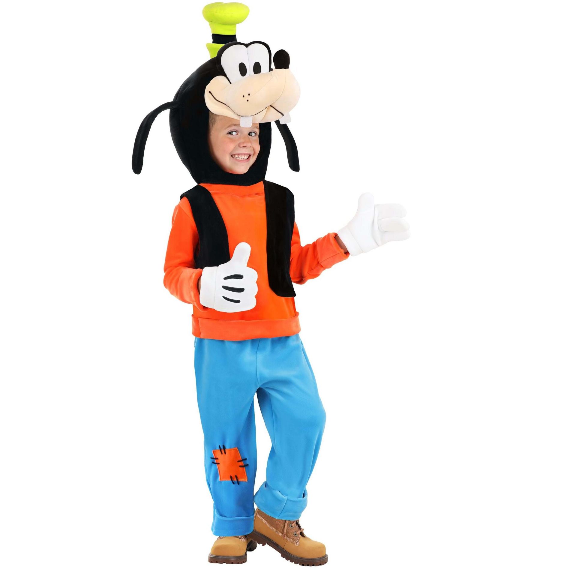 HalloweenCostumes.com 4T  Boy  Deluxe Goofy Toddler Costume, Black/Blue/Orange