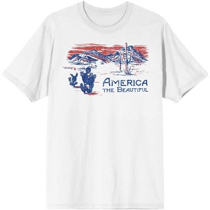 Americana America The Beautiful Landscape Men's White T-Shirt - 1 of 3