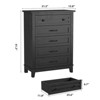 5 Drawer Dresser for Bedroom, Tall Freestanding Chest with Wood Frame and Vertical Storage, Closet Organizer for Entryway or Living Room - 2 of 4