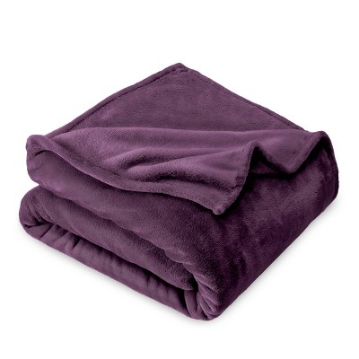 Plum Microplush King Fleece Blanket by Bare Home