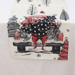 Unique Bargains Table Runner Rectangular Winter Christmas Pattern 3 Linen Colorful 1 Pc - 1 of 3