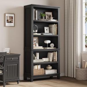 Garvee 71" Farmhouse Bookcase w/ Adjustable Shelves, 5 Tier Tall Bookshelf with Wooden Legs, Rustic Vintage Bookcase for Living Room Office - 1 of 4