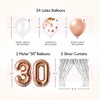 EpiqueOne Rose Gold 30th Birthday Decoration Set: HAPPY BIRTHDAY Banner, Tassel Garland, Balloons, Tissue Paper Pom - 3 of 4