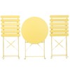 Racxily 3 Pieces Patio Bistro Balcony Metail Chair Table Set-Yellow - 2 of 4