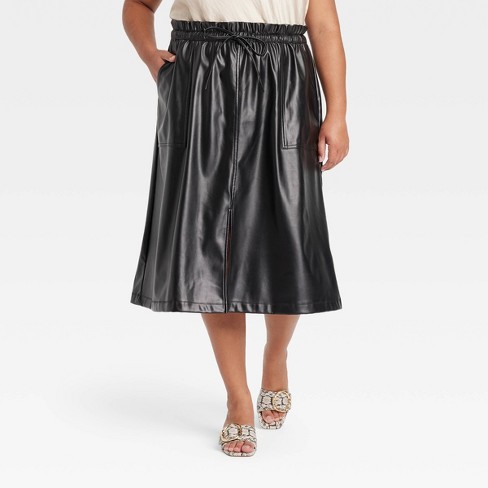 Leather midi skirt target sales