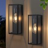 C Cattleya Black Dusk to Dawn Outdoor Wall Lantern Sconce with Clear Tempered Glass(2-Pack) - 2 of 4