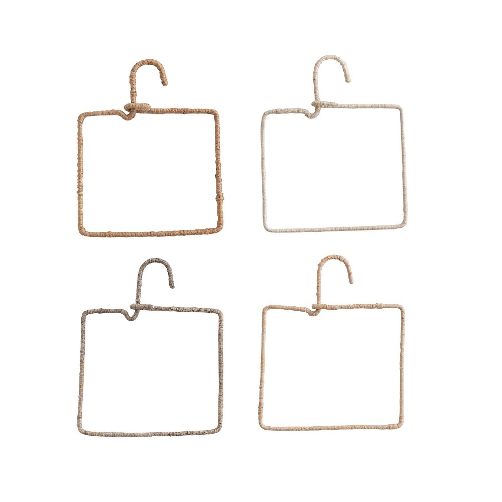 Photos - Other Decoration Storied Home  Aluminum and Natural Fiber Wrapped Hanger Natural(Set of 4)