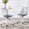 21.3"Modern Home Office Desk Chairs, Adjustable 360 Swivel Chair Engineering Plastic Armless Swivel Computer Chair,Brown - 3 of 4