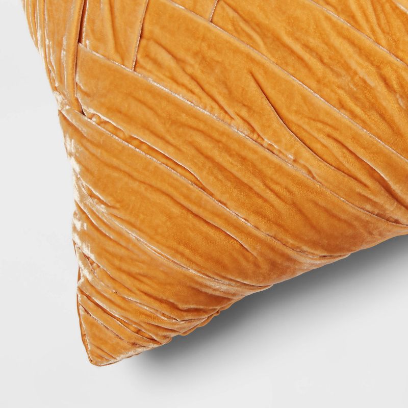 Oversized Oblong Pleated Velvet Decorative Throw Pillow - Threshold™, 5 of 9