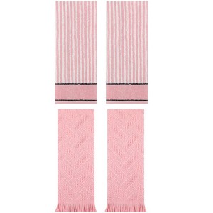 REGALWOVEN 4 Pcs Striped Design Soft Absorbent Cotton Hand Towels 13 x 29 Inch - 1 of 4