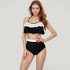 Anna-Kaci Swim Women's Ruffle Flounce Bikini Top and High Waist Bottom Two-Piece Swimsuit with Contrast Trim - 4 of 4