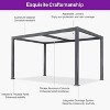 PURPLE LEAF Louvered Pergola Outdoor Aluminum Pergola with White Adjustable Rainproof Roof Grey Frame Hardtop Gazebo for Patio Deck Garden - 4 of 4
