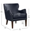 CAVINAS Faux Leather Accent Chair with Contoured Backrest and Solid Wood Legs,Upholstered Living Room Chairs,Reading Chairs for Living Room - 3 of 4