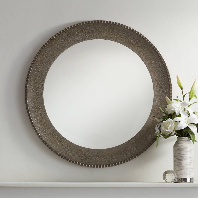 Uttermost Empire Matte Metallic Silver 34" Round Wall Mirror, 2 of 8