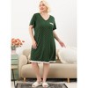 Agnes Orinda Women's Plus Size Pajamas Knit Lace Trim Polka Dots Short Sleeve Nightgowns - 3 of 4
