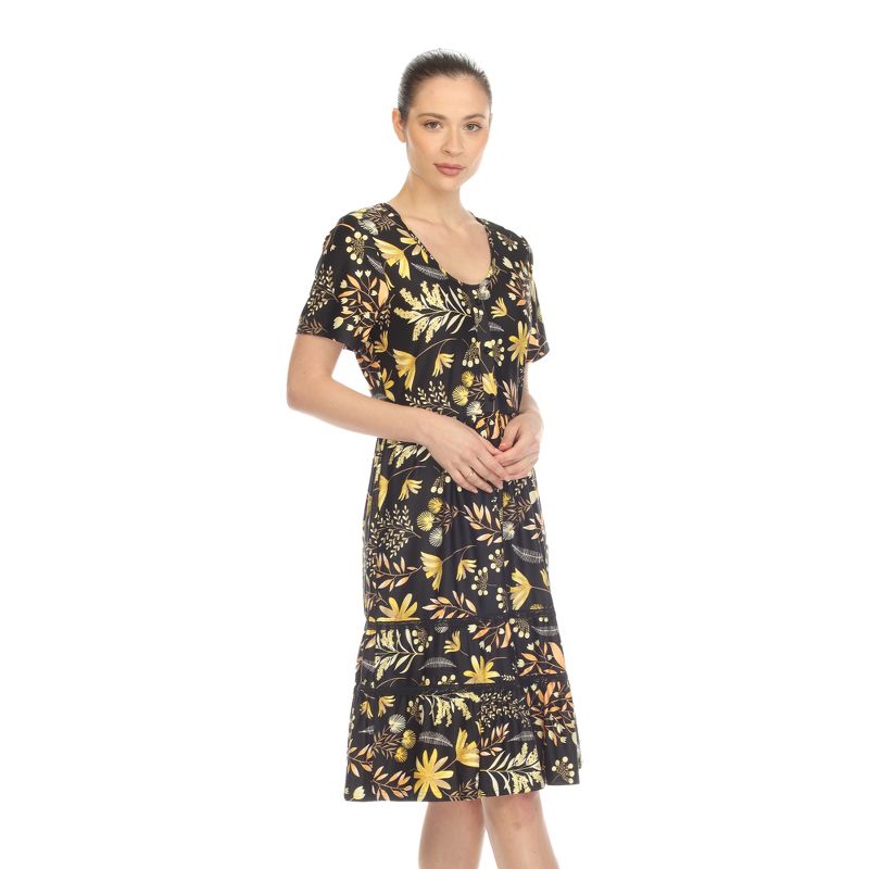 Women's Floral Short Sleeve Knee Length Dress, 3 of 7