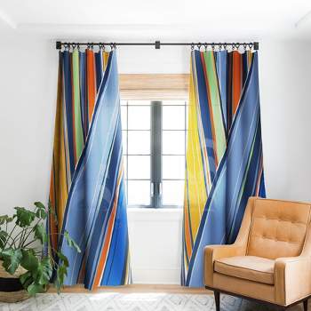DorisciciArt autumn stripes 84" x 50" Single Panel Blackout Window Curtain - Deny Designs