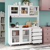 FUFU&GAGA 63"W Wooden Buffet Sideboard with Drawer Hooks and Open Shelf Worktop - 2 of 4