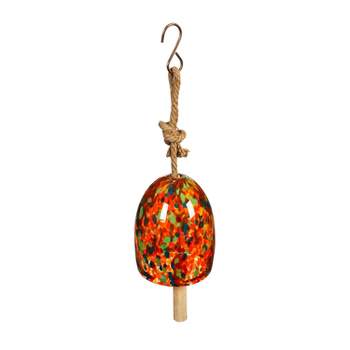 Evergreen Art Glass Speckle Orange Bell Chime
