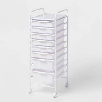 8 Drawer Storage Cart - Brightroom™: Mobile Organizer, Polypropylene & Steel, for Documents & Supplies