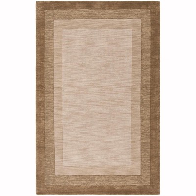 Beige and Brown Hand-Tufted Wool 4' x 6' Area Rug