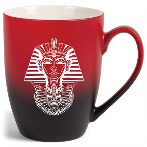 Elanze Designs 12 Ounce Two Toned Ombre Ceramic Tea Coffee Cup Mug Red Black Pharaoh Ancient Regal Icon - 1 of 4