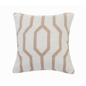 20" Black And White Cotton Geometric Throw Pillow - 1 of 4