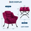 Lazy Chair with Folding Ottoman,Modern Large Accent Lounge Armchair with Side Pocket,Comfy Leisure Sofa Reading Chair,for Bedroom - 3 of 4