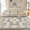 Modern Geometric Trellis Area Rug – Boho, Washable, Non-Slip, Stain-Resistant Floor Carpet for Living Room - 3 of 4