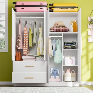 Hitow 4-Door Armoire Modern Minimalist Wardrobe Zoned Storage Enriched Space - 1 of 4