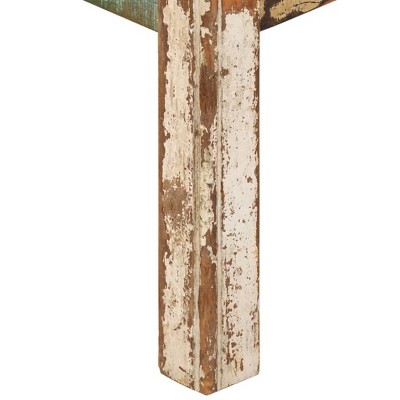 Farmhouse Chic Reclaimed Wood Square Coffee Table, Multicolor
