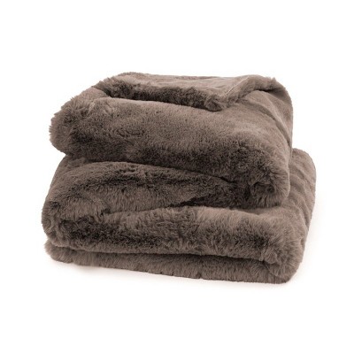Oversized Ultra Soft Faux Fur Throw Blanket - 50" x 70" | Bokser Home
