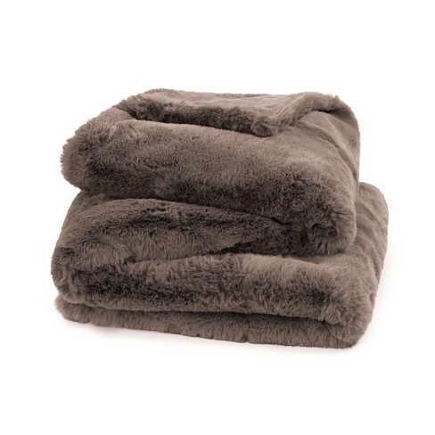 Faux Fur Blanket - Plush - White - Light Brown - 4 Colors - 2 Sizes -  ApolloBox