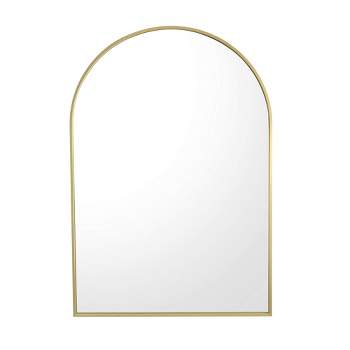 Kinger Home 36 x 24 Inch Black Arched Wall Mirror for Bedroom, Hanging Mirror for Wall