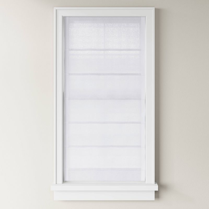 1pc Light Filtering Cordless Linen Blend Roman Window Shade White - Threshold™, 3 of 6