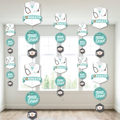 Big Dot of Happiness Medical School Grad - Doctor Graduation Party DIY Dangler Backdrop - Hanging Vertical Decorations - 30 Pieces
