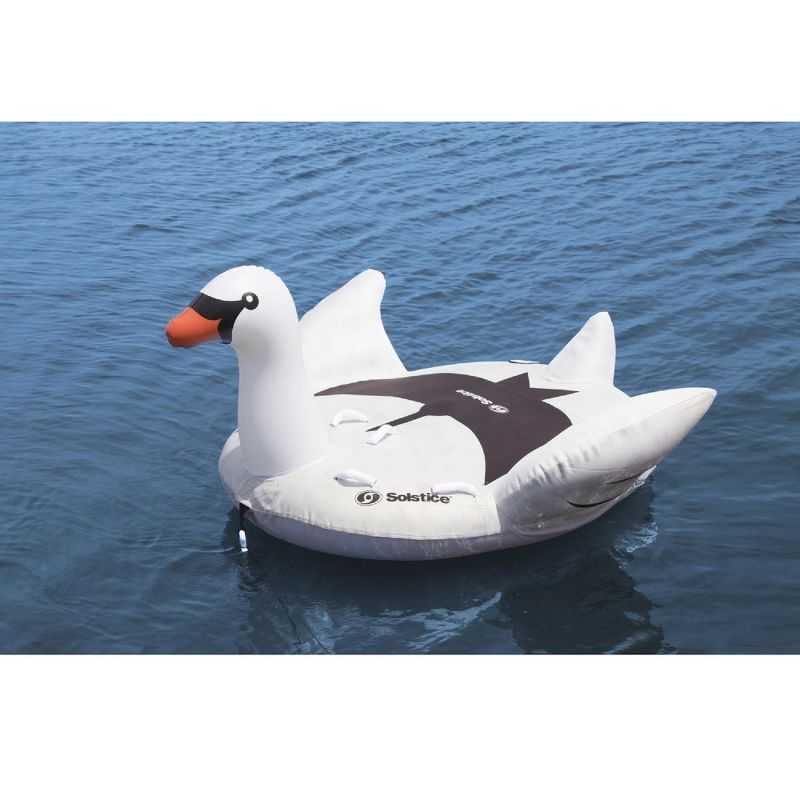 Swimline 84" Swan Towable 2-Person Inflatable Pool Float - White/Black, 2 of 5