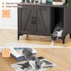 Cat Litter Box Enclosure, Hidden Cat Box - Wooden with Storage Shelves, Doors, Scratch Pad, Indoor Cats Washroom Bookshelf (Walnut) - 3 of 4