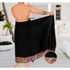 LA LEELA Men's Swimwear Cover Up Summer Pareo Sarong One Size Stripes Black - 2 of 4