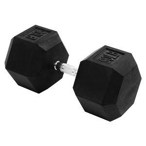 Signature Fitness Hex Single Dumbbell Non-Slip Free Weights Full Body Strength Training Home Gym Workout Equipment Set, 90 Pound, Black - 1 of 4