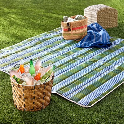 Hearth & Hand with Magnolia Woven Tote Beach Bag Striped Red/Cream/Green - Hearth & Hand™ with Magnolia — фото 2