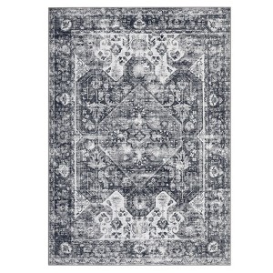Washable Vintage Printed Rug Non Slip Low Pile Rug Soft Throw Floor Cover Foldable Indoor Carpet for Living Room Bedroom Playroom Nursery - 1 of 4