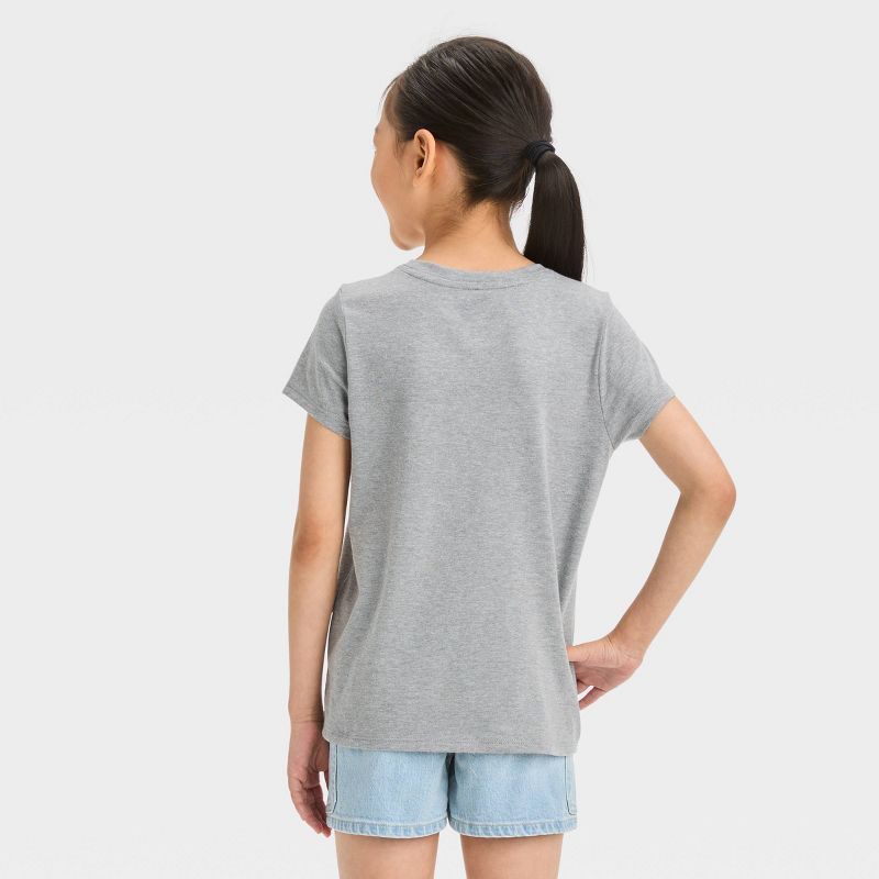 Girls' Short Sleeve 'Smiles' Graphic T-Shirt - Cat & Jack™ Gray, 4 of 5